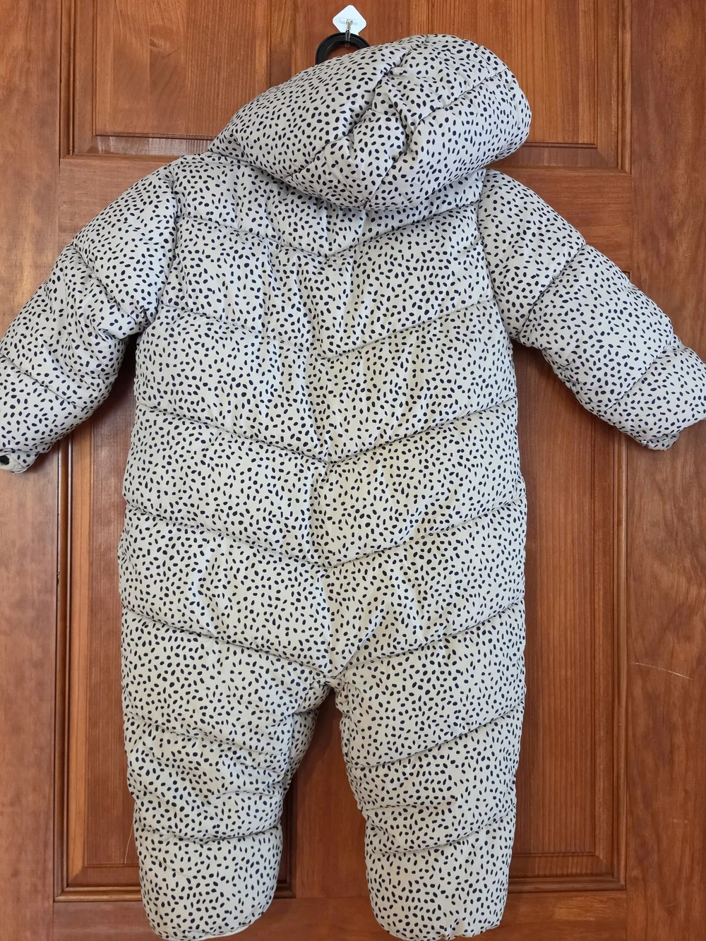 Jessica Simpson Unisex Hooded Insulated Puffer Snowsuit Beige/black  24M